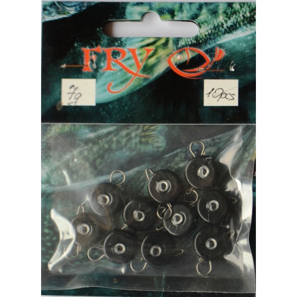 Груз ушастый рыбацкий, таблетка (эксцентрик) цвет Silvereyes Black, 10шт в уп., вес 7г